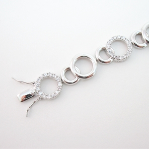 Shiny and Cubic Zirconia Circles Bracelet